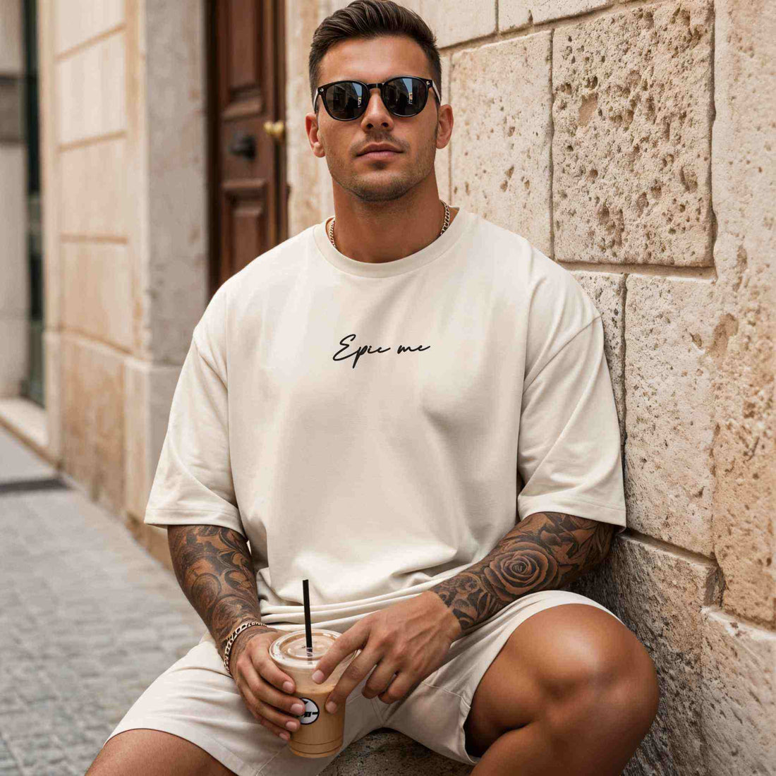 Estilo oversize hombre con camiseta amplia y proporciones equilibradas