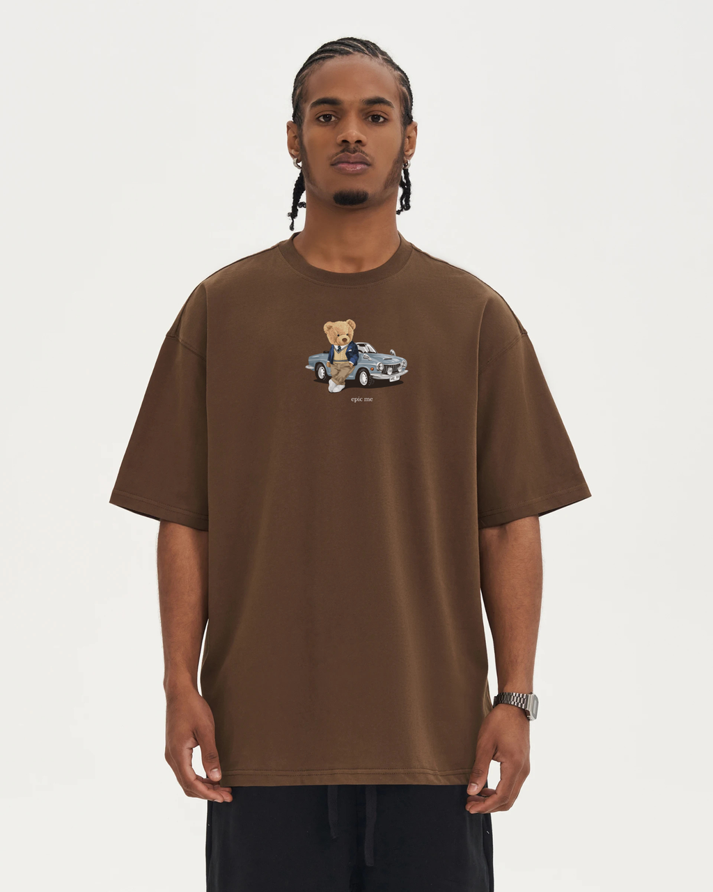 Camiseta Corte Cuadrado Bear Marrón - Epic me