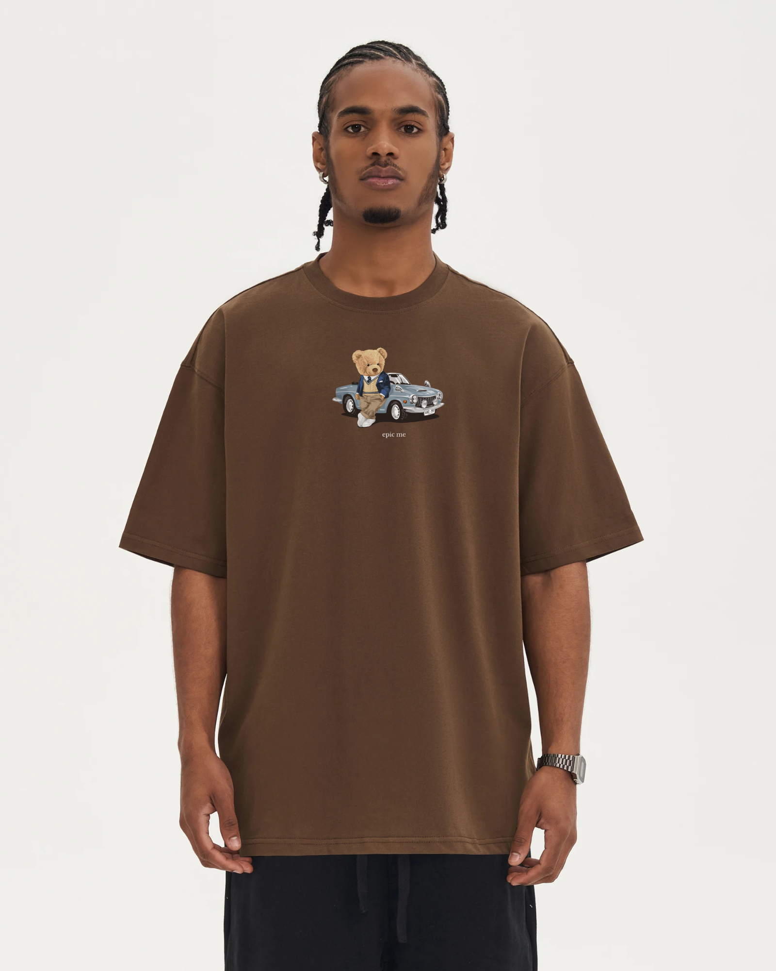 Camiseta Corte Cuadrado Bear Marrón - Epic me