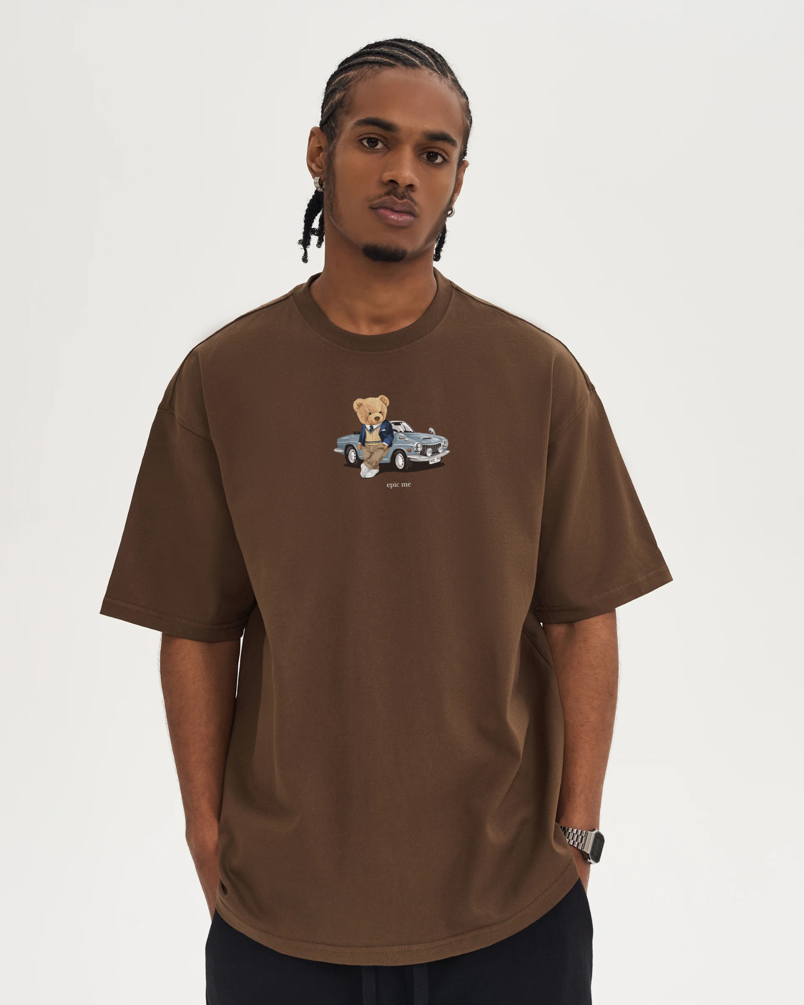 Camiseta Corte Cuadrado Bear Marrón - Epic me