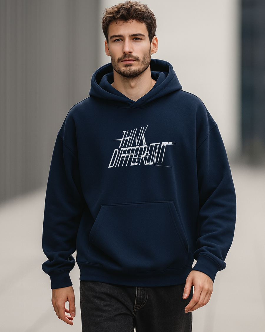 Sudadera Con Capucha Azul Marino Think Different