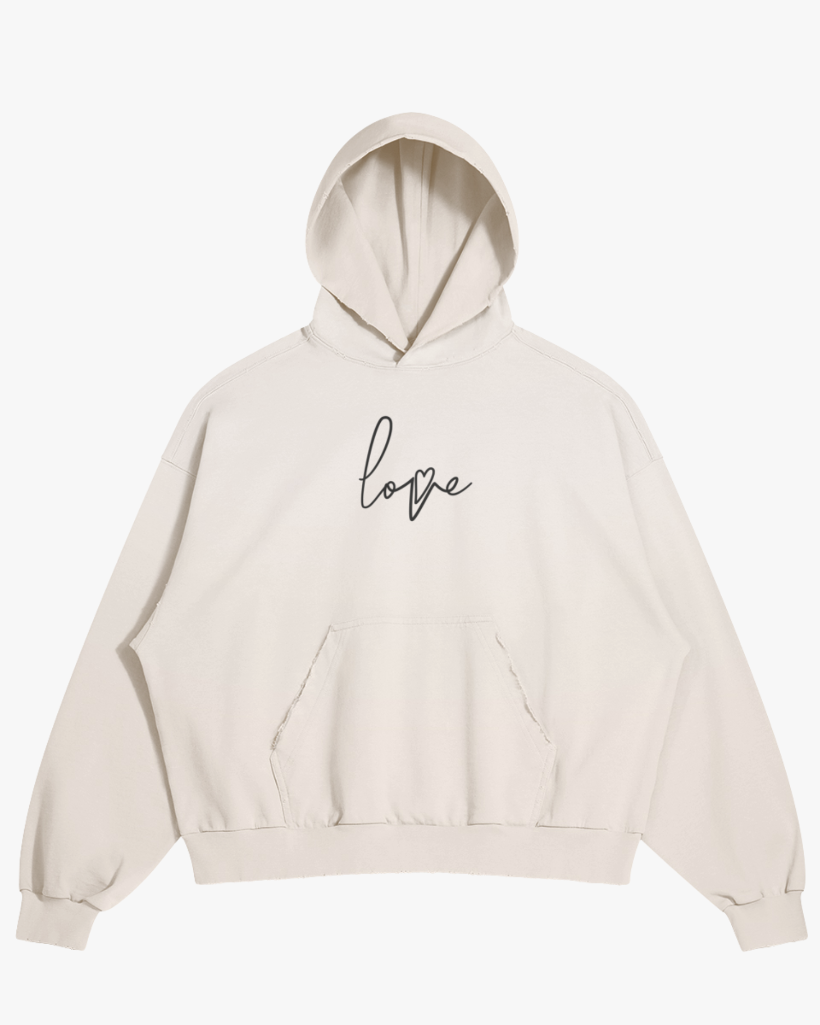 Sudadera con capucha Love Beige