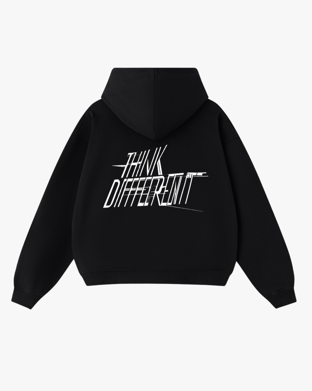 Sudadera Con Capucha y Cremallera Think Different Negra