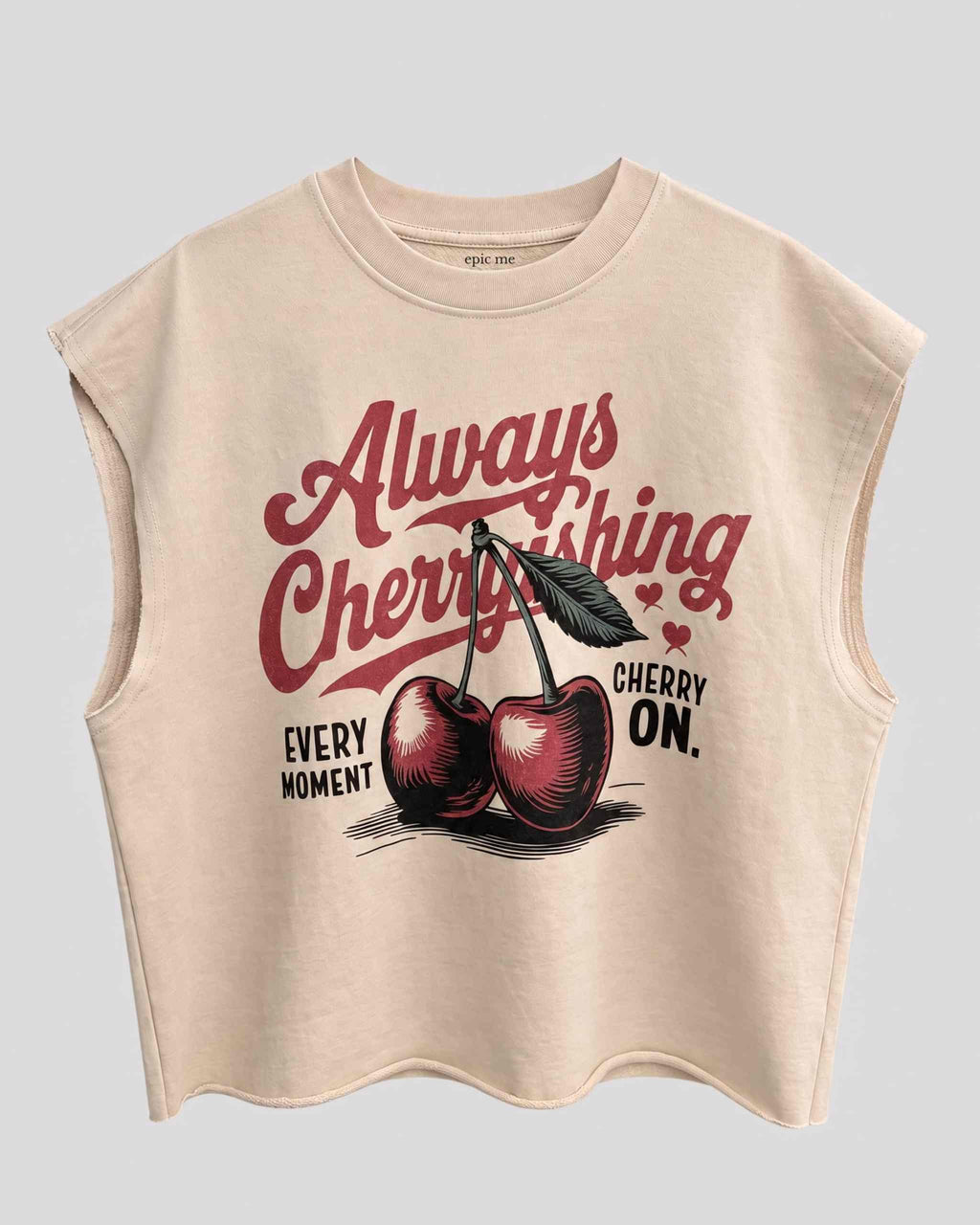 Tank Top Cherry Beige Boxy Fit