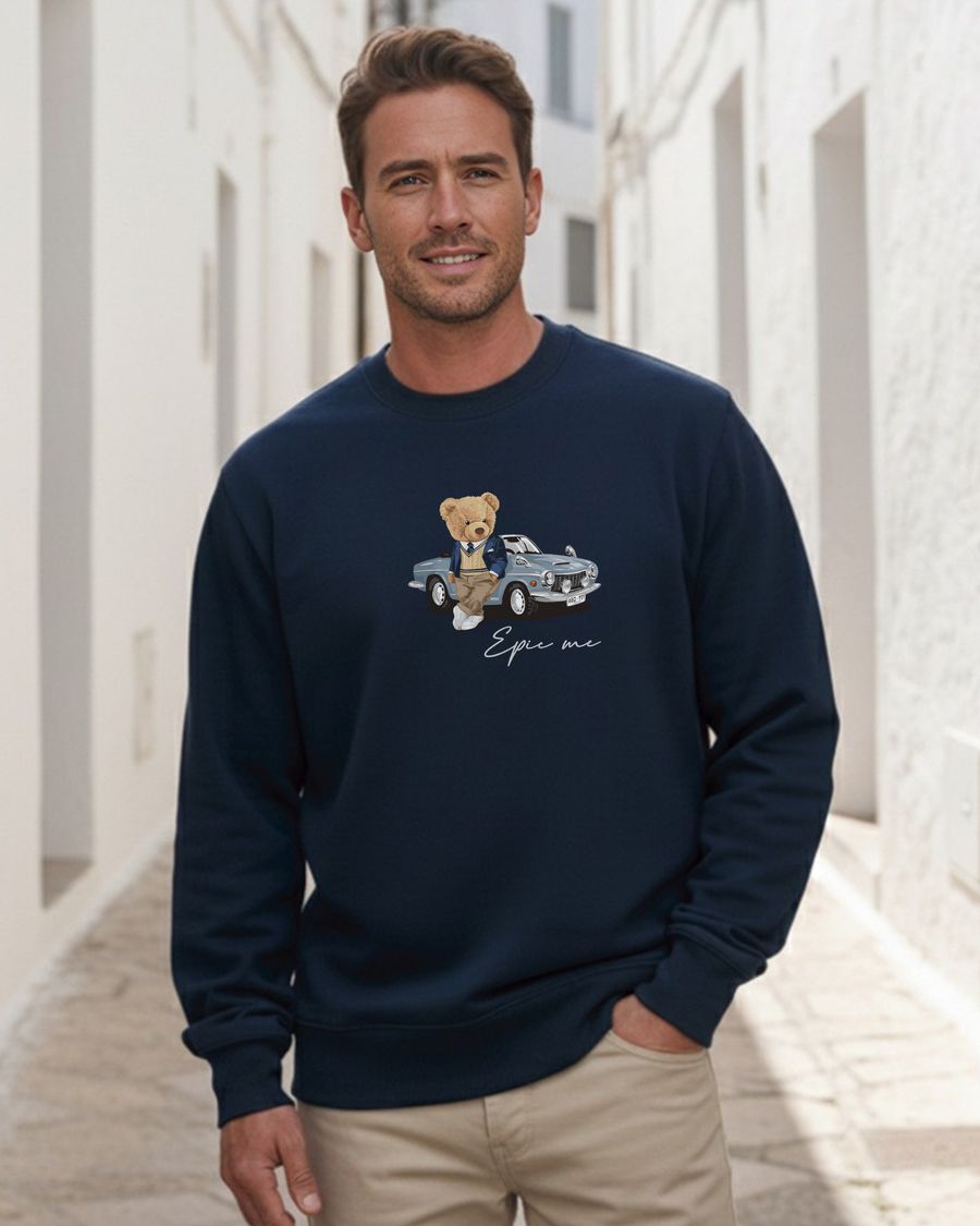 Sudadera Sin Capucha Azul Marino Teddy