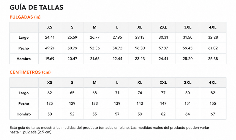 Size chart for Sudadera con Capucha EPICME Crudo Cropped Oversize