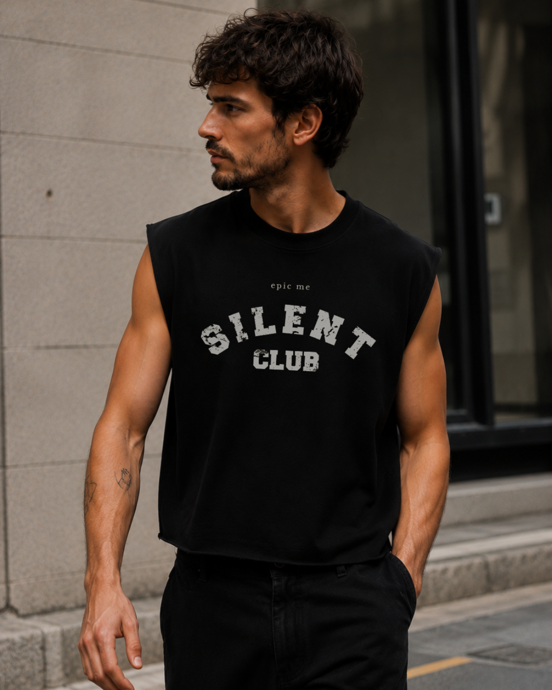 Camiseta sin mangas negra Silent Club