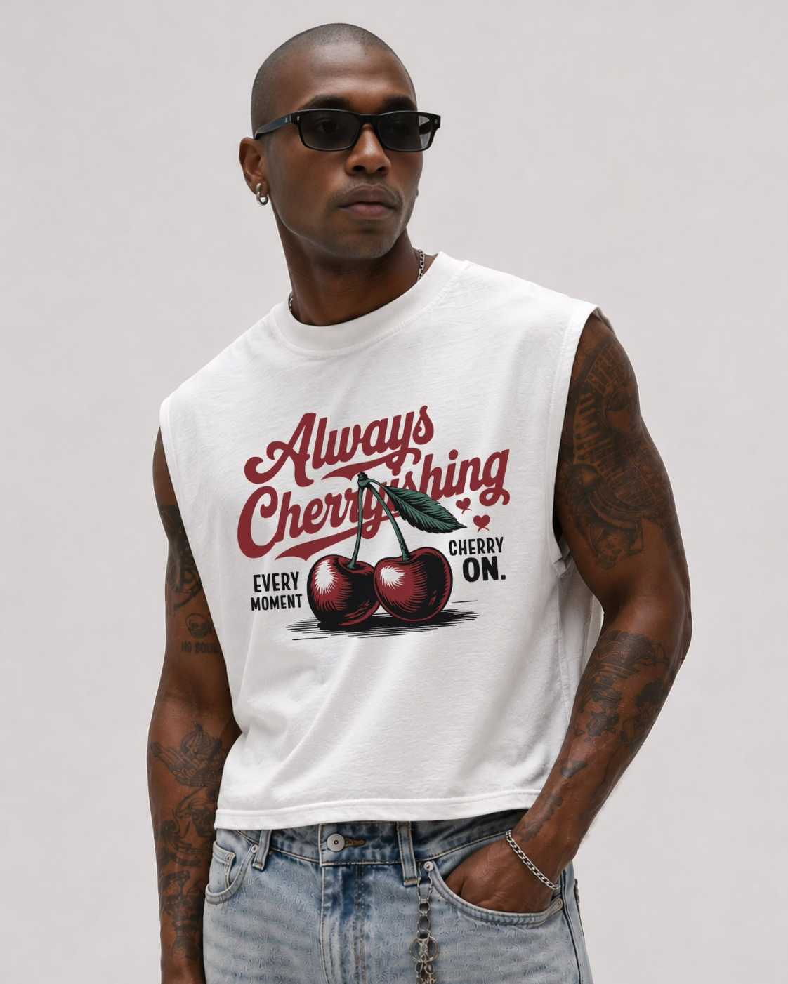 Camiseta sin Mangas Cherry de Algodón