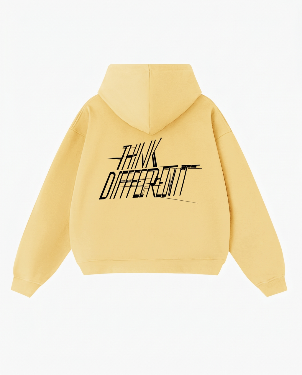 Sudadera con cremallera amarilla de algodón premium Think Different con logo Epic Me