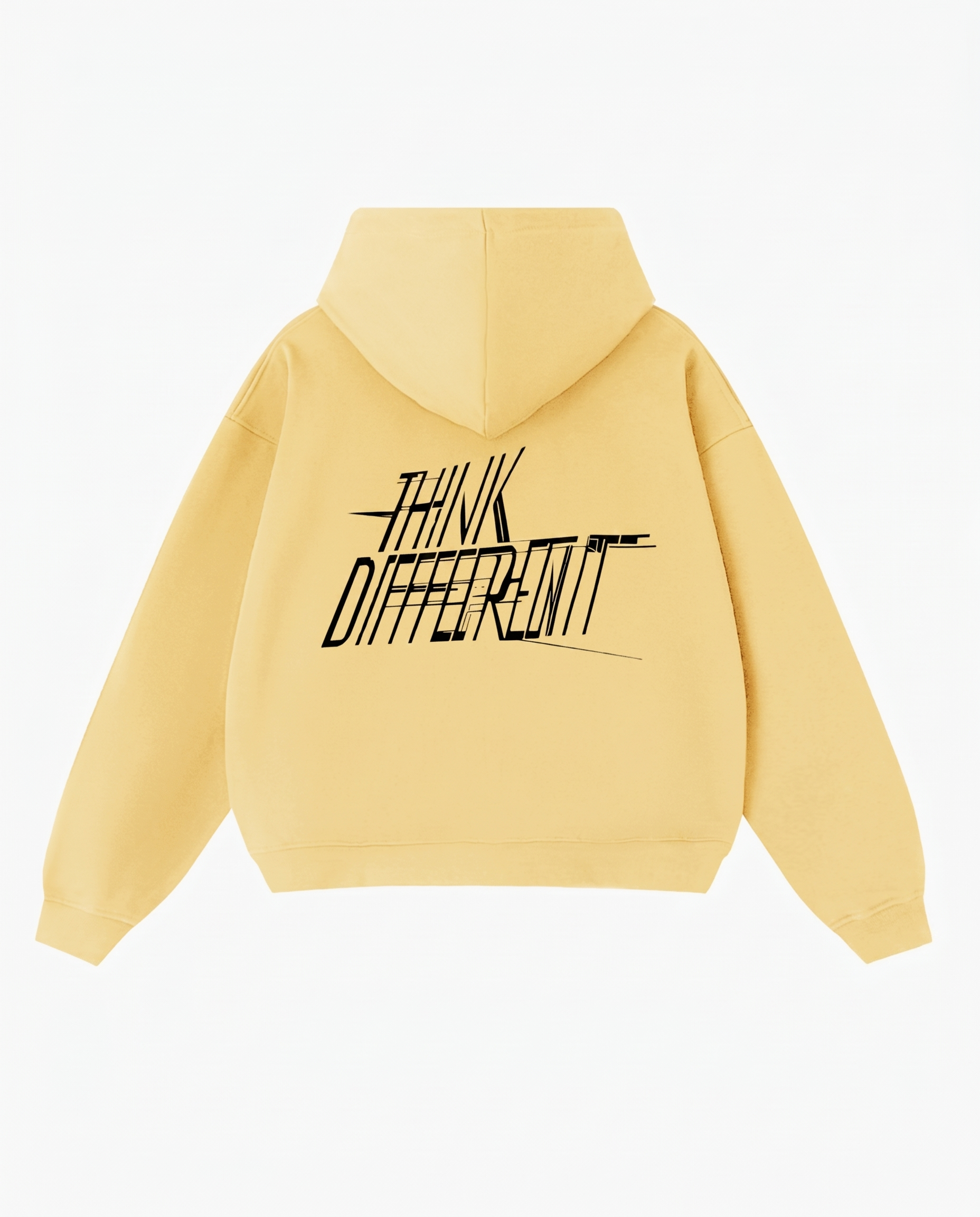 Sudadera con cremallera amarilla de algodón premium Think Different con logo Epic Me