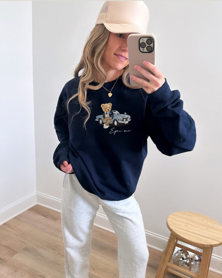 Sudadera Sin Capucha Azul Marino Teddy