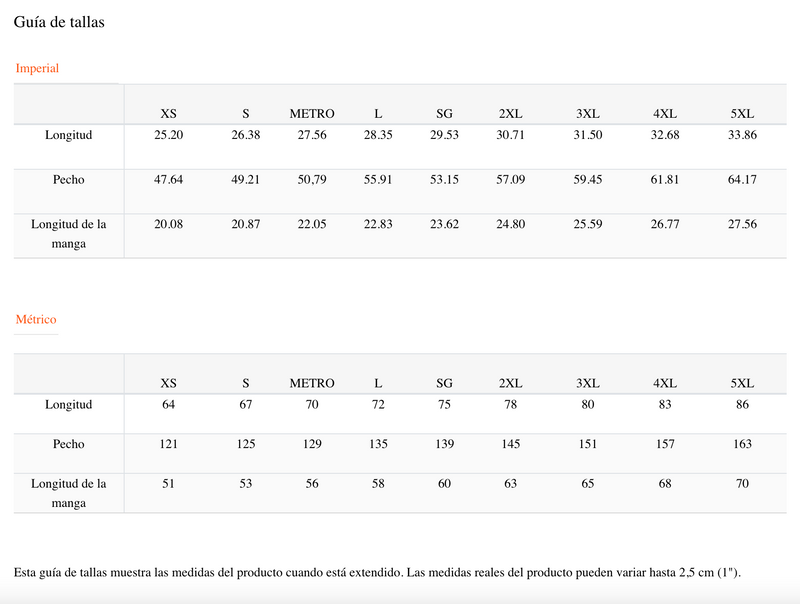 Size chart for Sudadera Con Capucha y Cremallera Think Different Crema