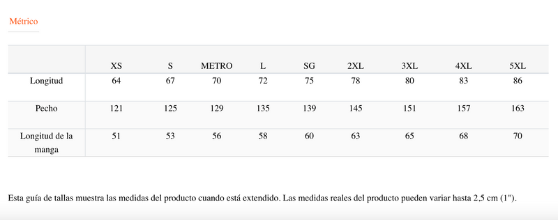 Size chart for Sudadera Con Capucha y Cremallera Think Different Negra