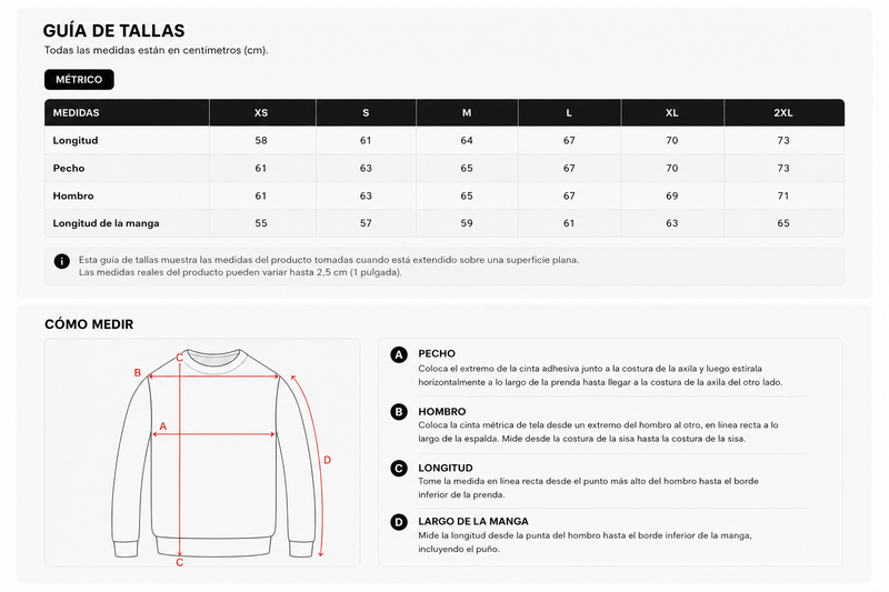 Size chart for Sudadera con Capucha Boxy Fit Efecto Lavado