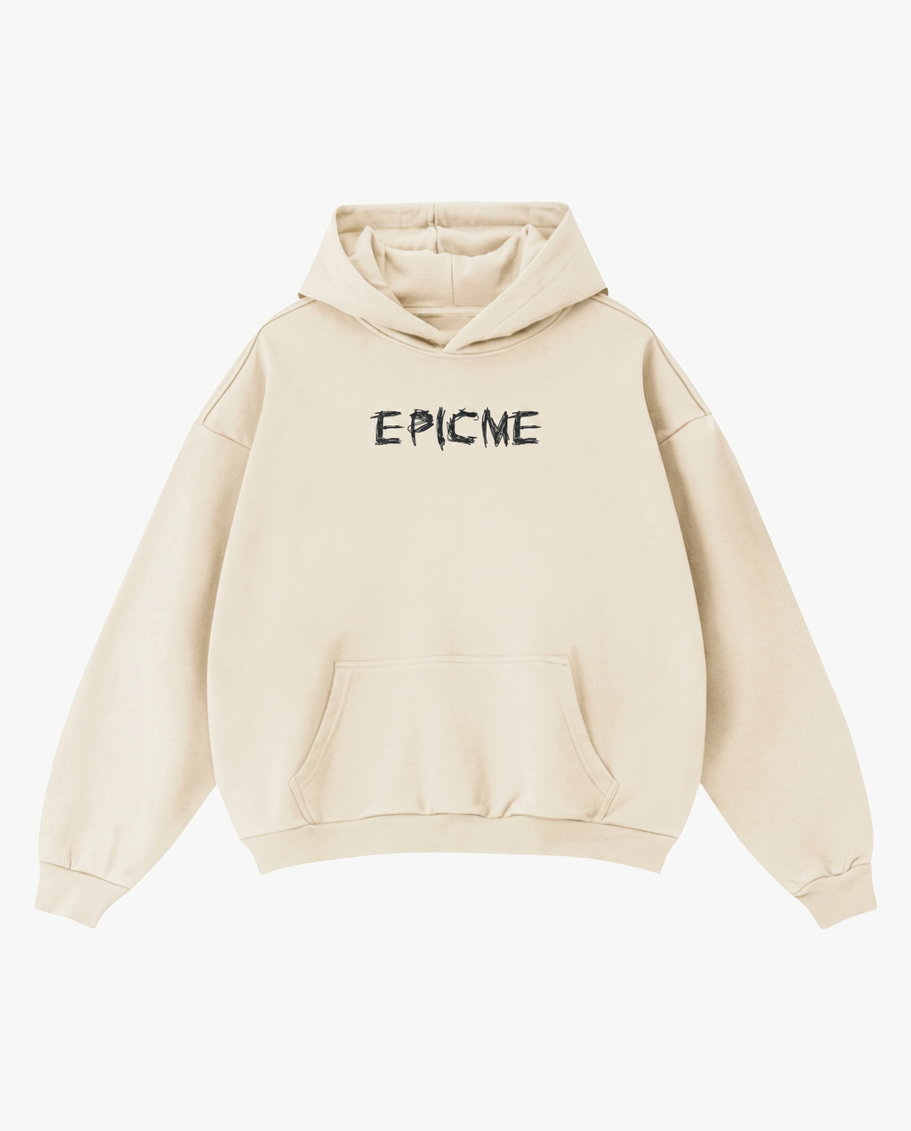 Sudadera con capucha EPICME crudo cropped oversize de algodón premium con logo grafiti en pecho