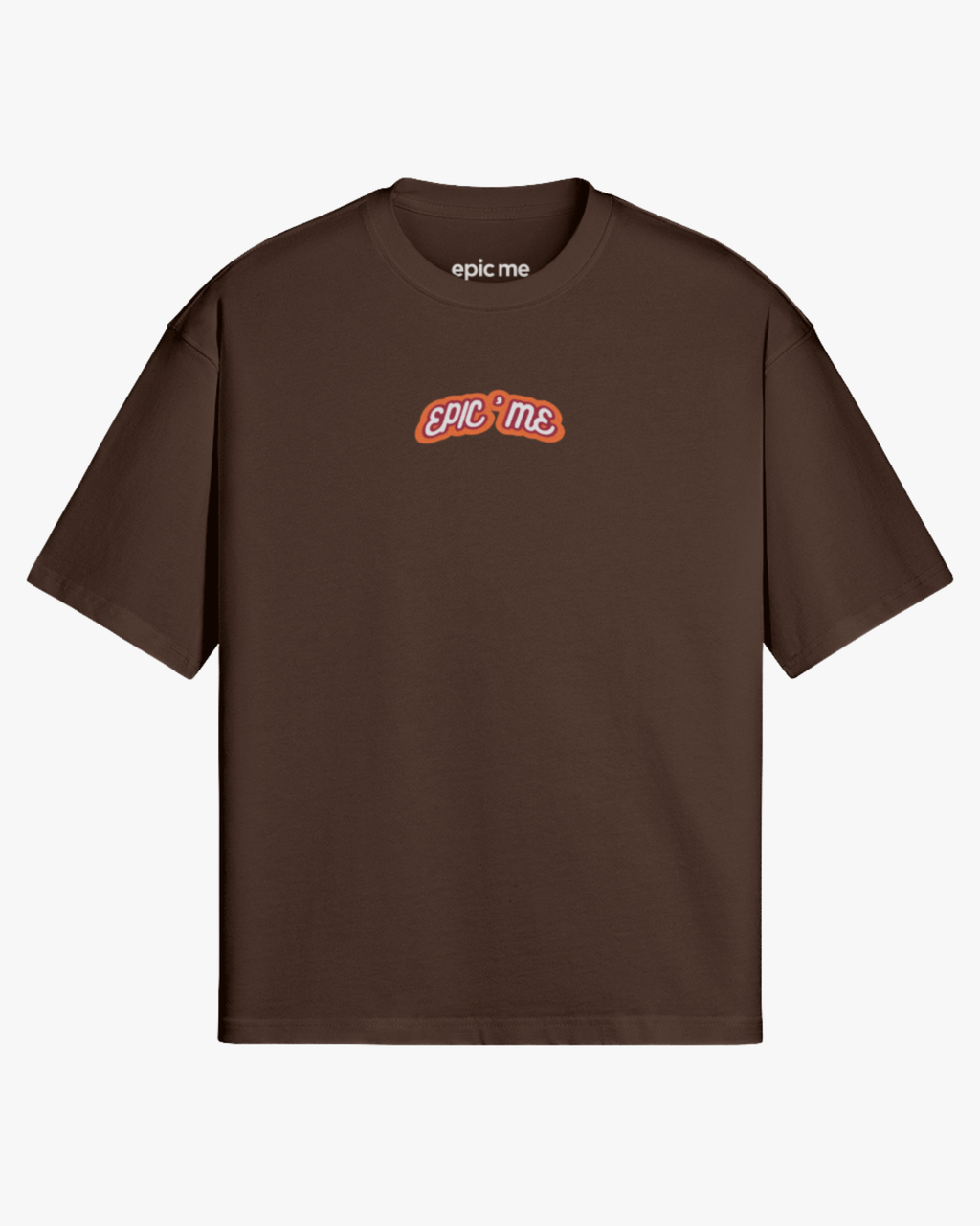 Camiseta holgada hombre marrón Amalfi Coast con bordado y estampado, algodón 100%