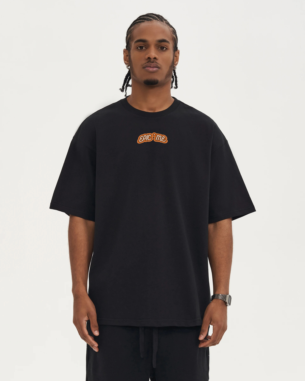 Camiseta Amalfi Coast negra de algodón con bordado EPIC ME y estampado en la espalda