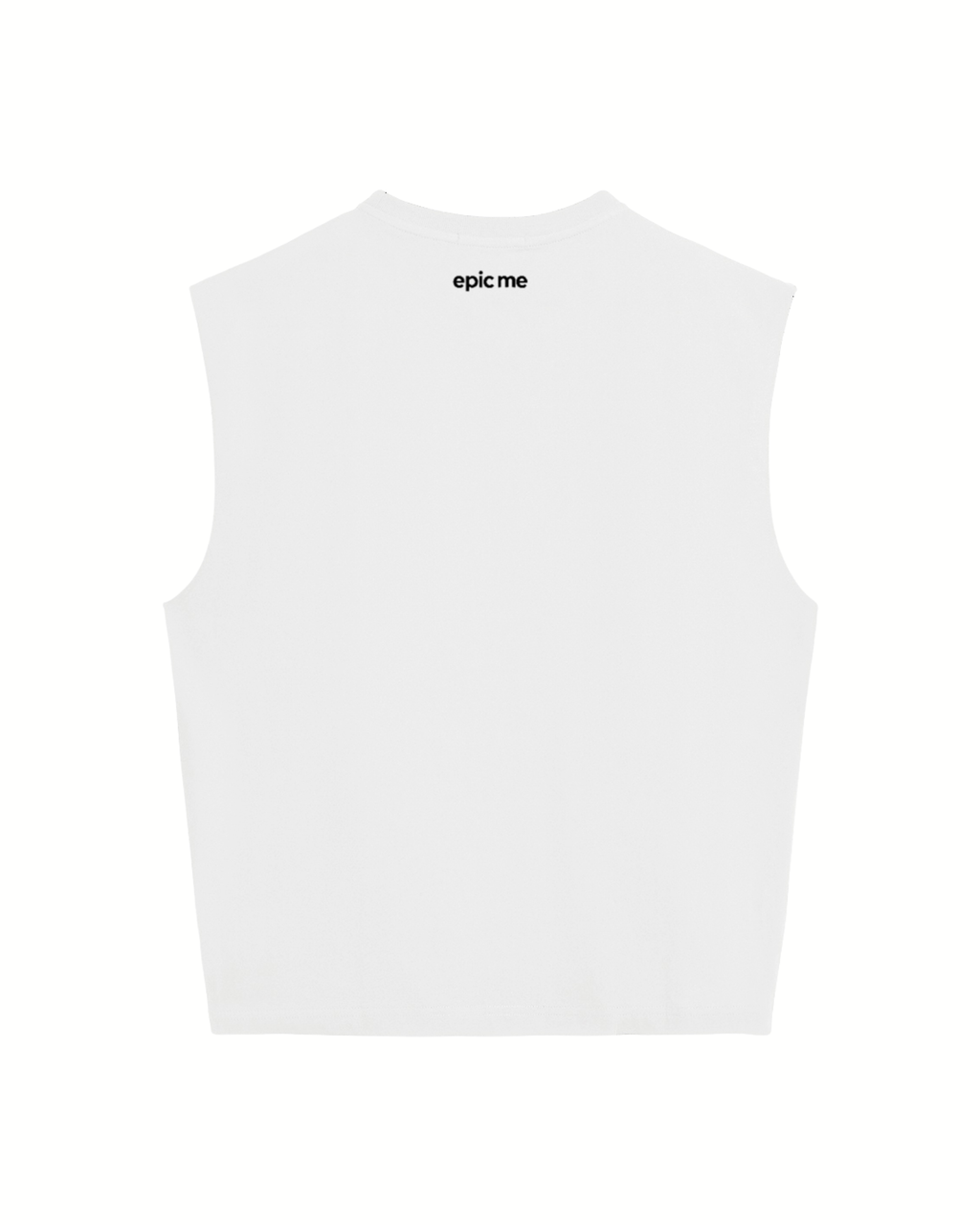 camiseta cropped boxy tank blanca epic me parte trasera