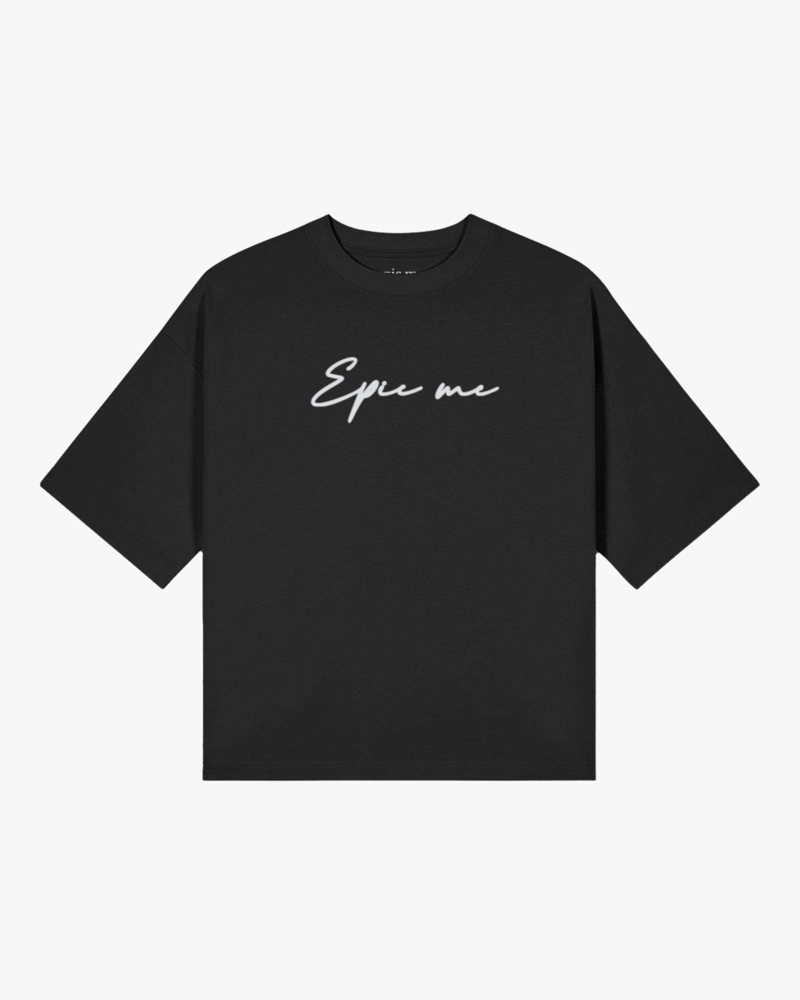 Camiseta corte cuadrado Epic Me Negra con logo bordado en el pecho
