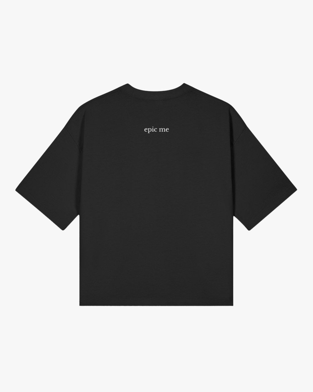 Camiseta corte cuadrado Negra de algodón premium con firma en la espalda