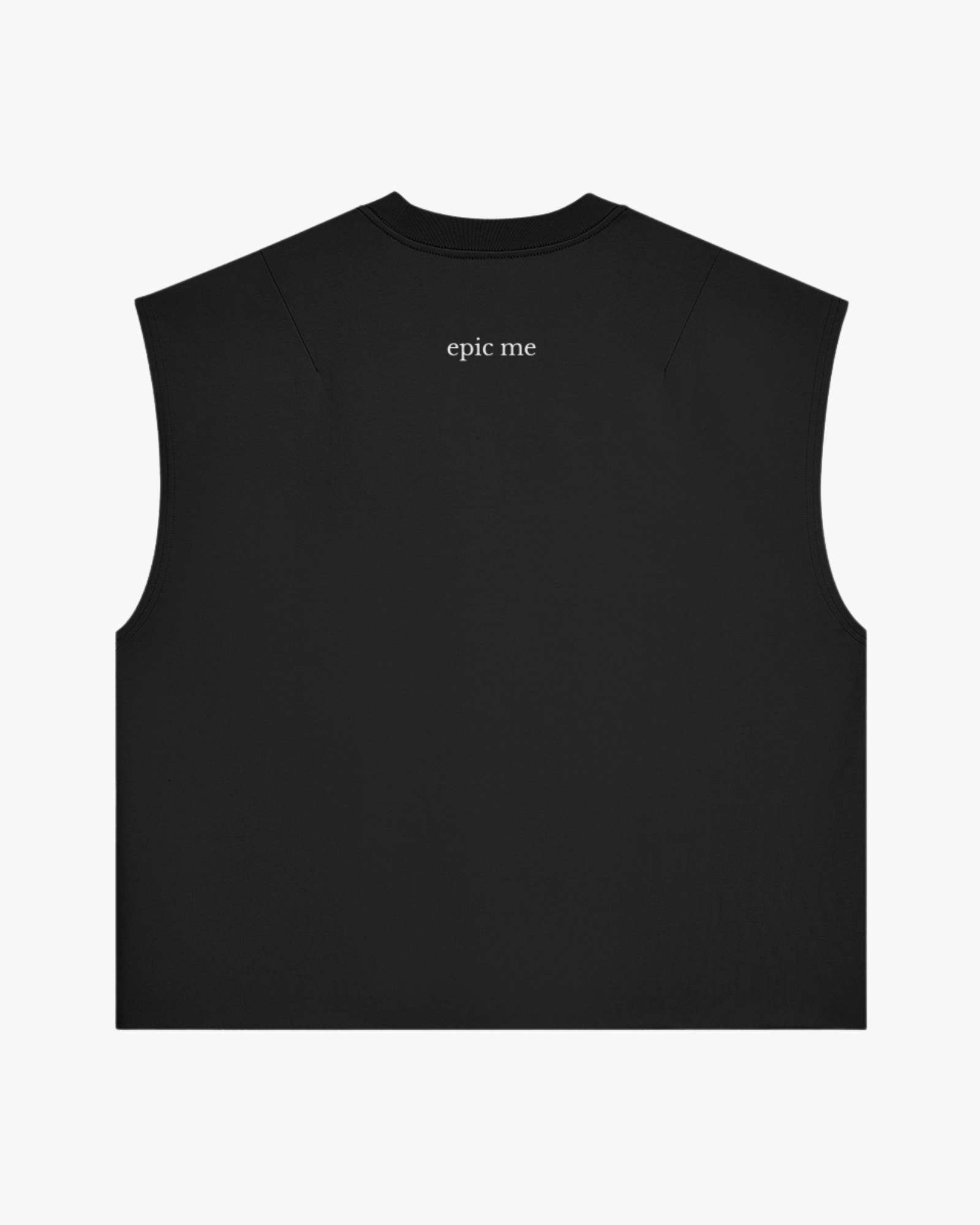 camiseta negra sin mangas parte trasera minimal