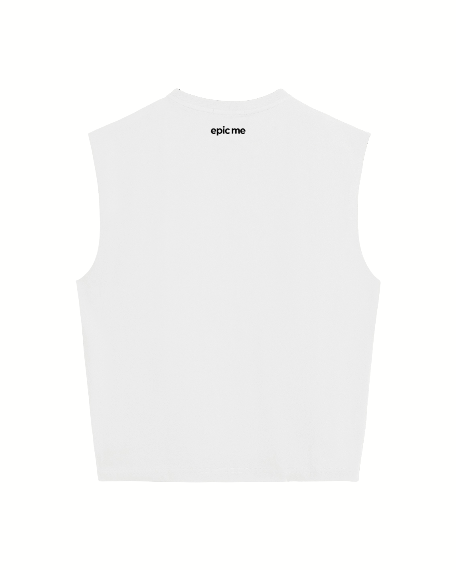 cropped boxy tank blanca EPIC ME espalda