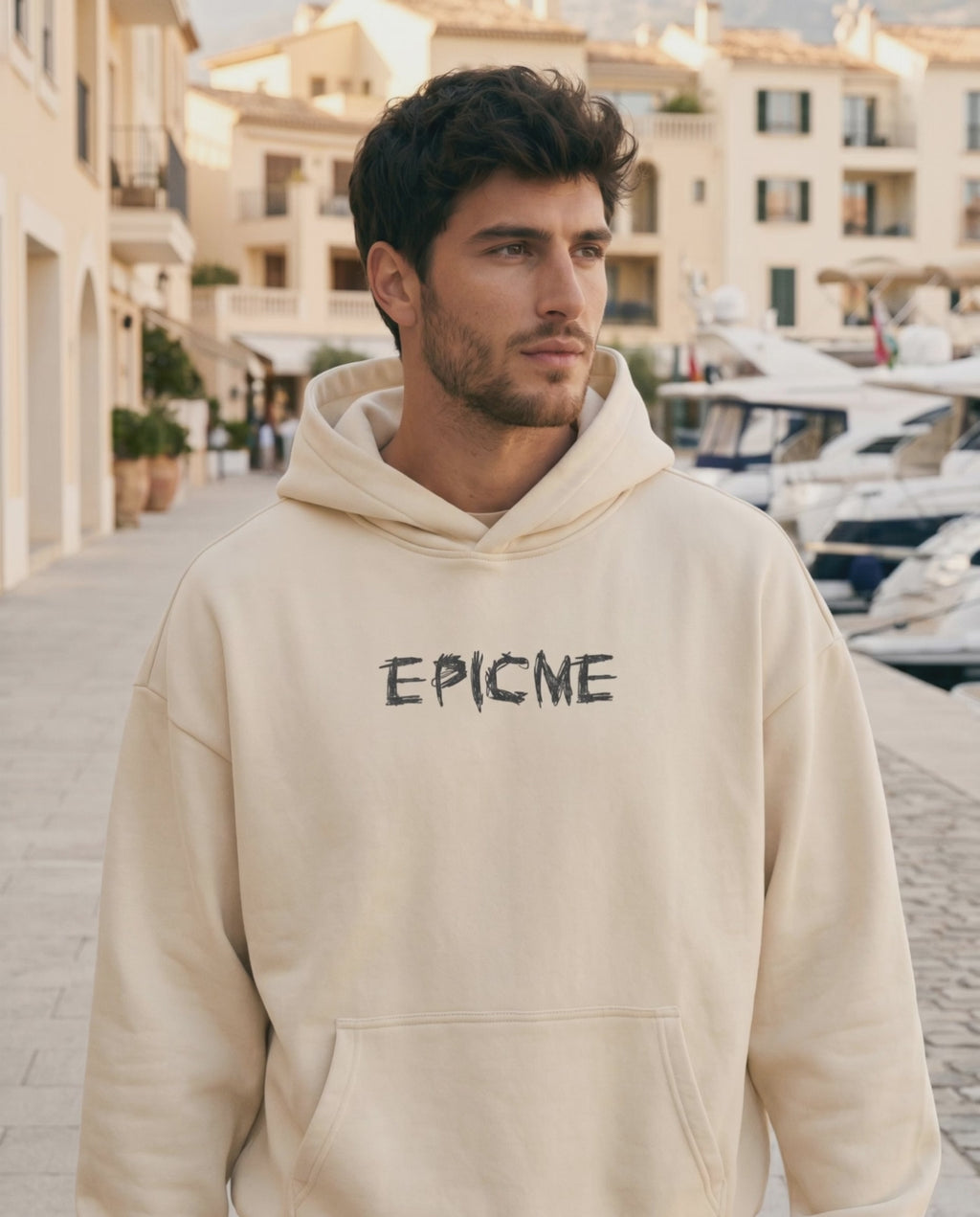 Sudadera con Capucha EPICME Crudo Cropped Oversize