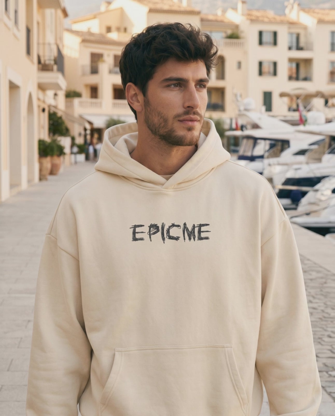 Sudadera con Capucha EPICME Crudo Cropped Oversize