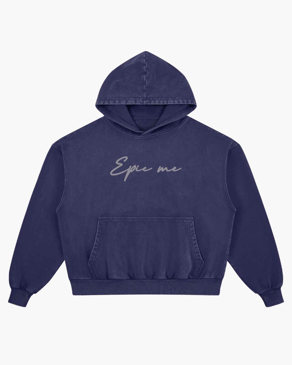 Sudadera con capucha boxy fit efecto lavado azul patriótico plano frontal Epic me