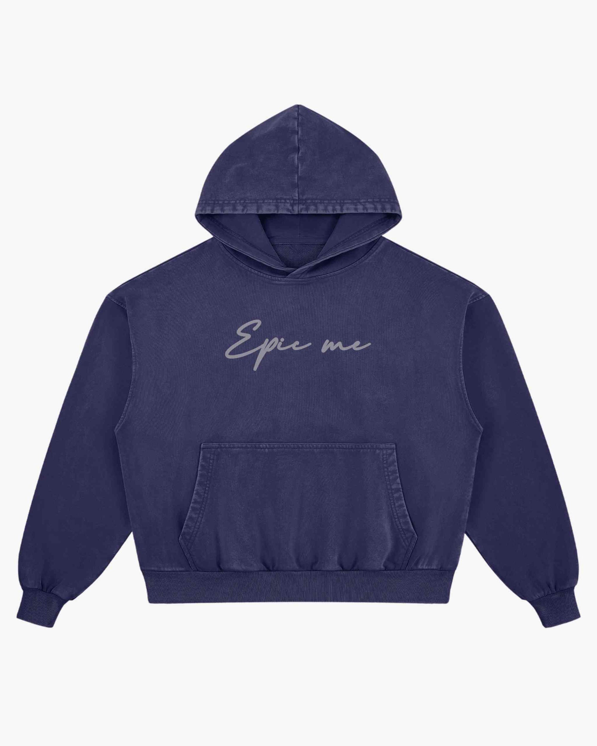 Sudadera con capucha boxy fit efecto lavado azul patriótico plano frontal Epic me