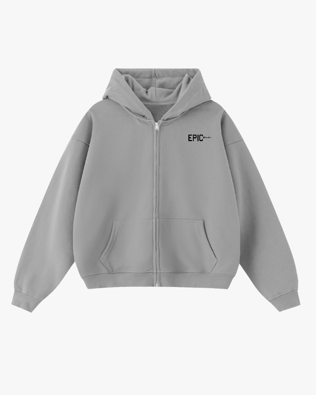 Sudadera con capucha Think Different Gris Ahumado EPIC ME con logo frontal