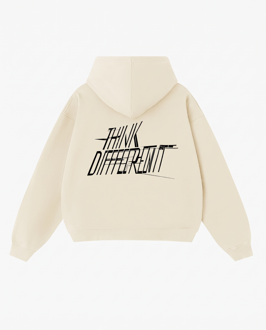 Sudadera cremallera hombre crudo espalda estampado Think Different Epic Me