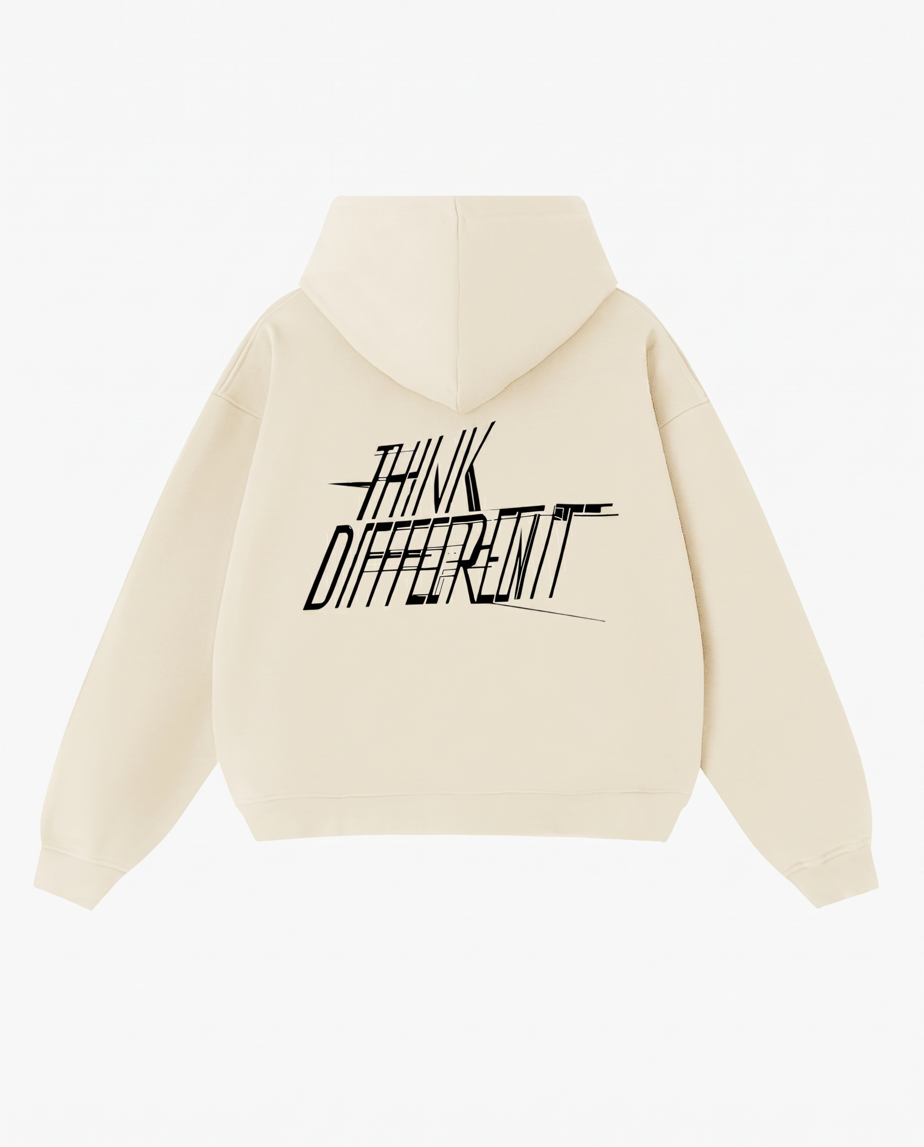 Sudadera cremallera hombre crudo espalda estampado Think Different Epic Me