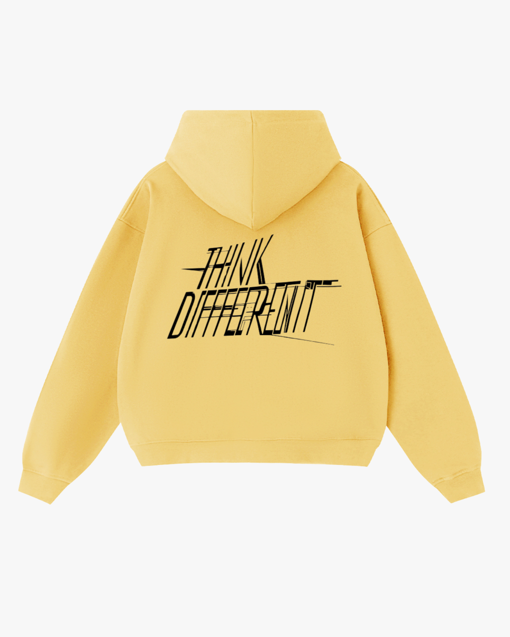 Sudadera oversize Think Different Amarilla EPIC ME con estampado gráfico en la espalda