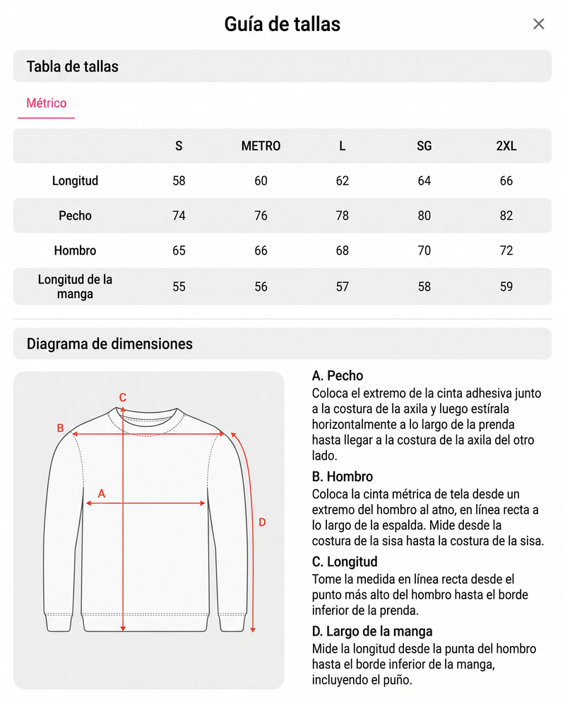 Size chart for Sudadera con Capucha Boxy Silent Club